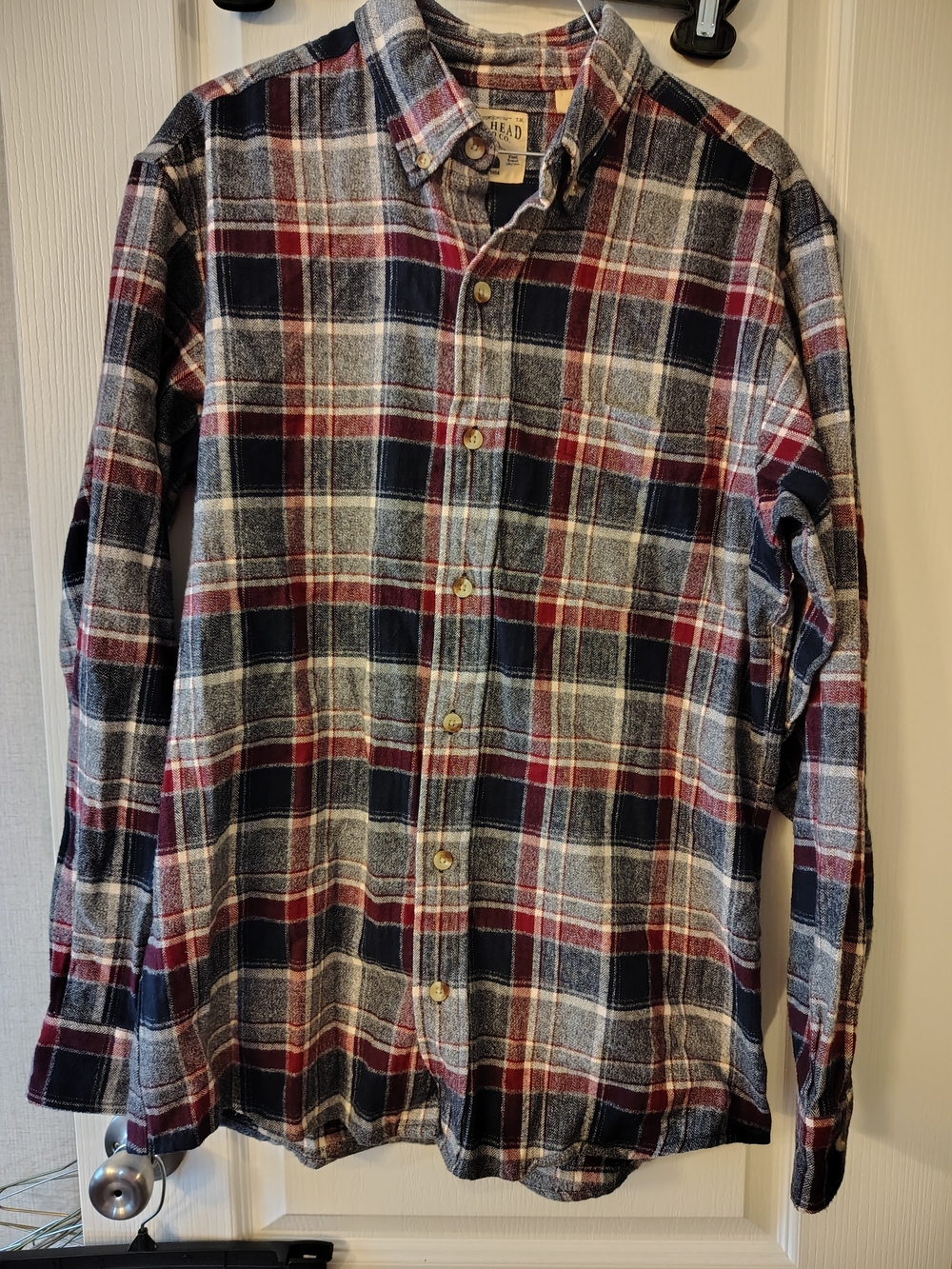 RedHead Men's Navy, Red & White Plaid Button-Down Shirt